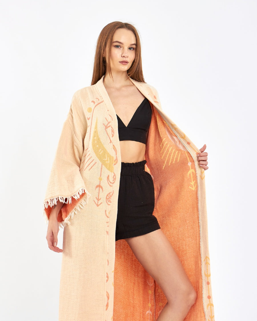 Organic Cotton Kimono, Boho Kimono, Cotton Kafthan