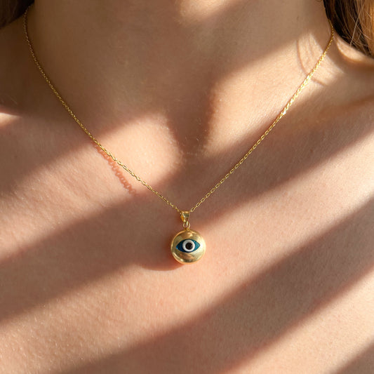 Evil Eye Silver Necklace, 925 Sterling Silver Necklace