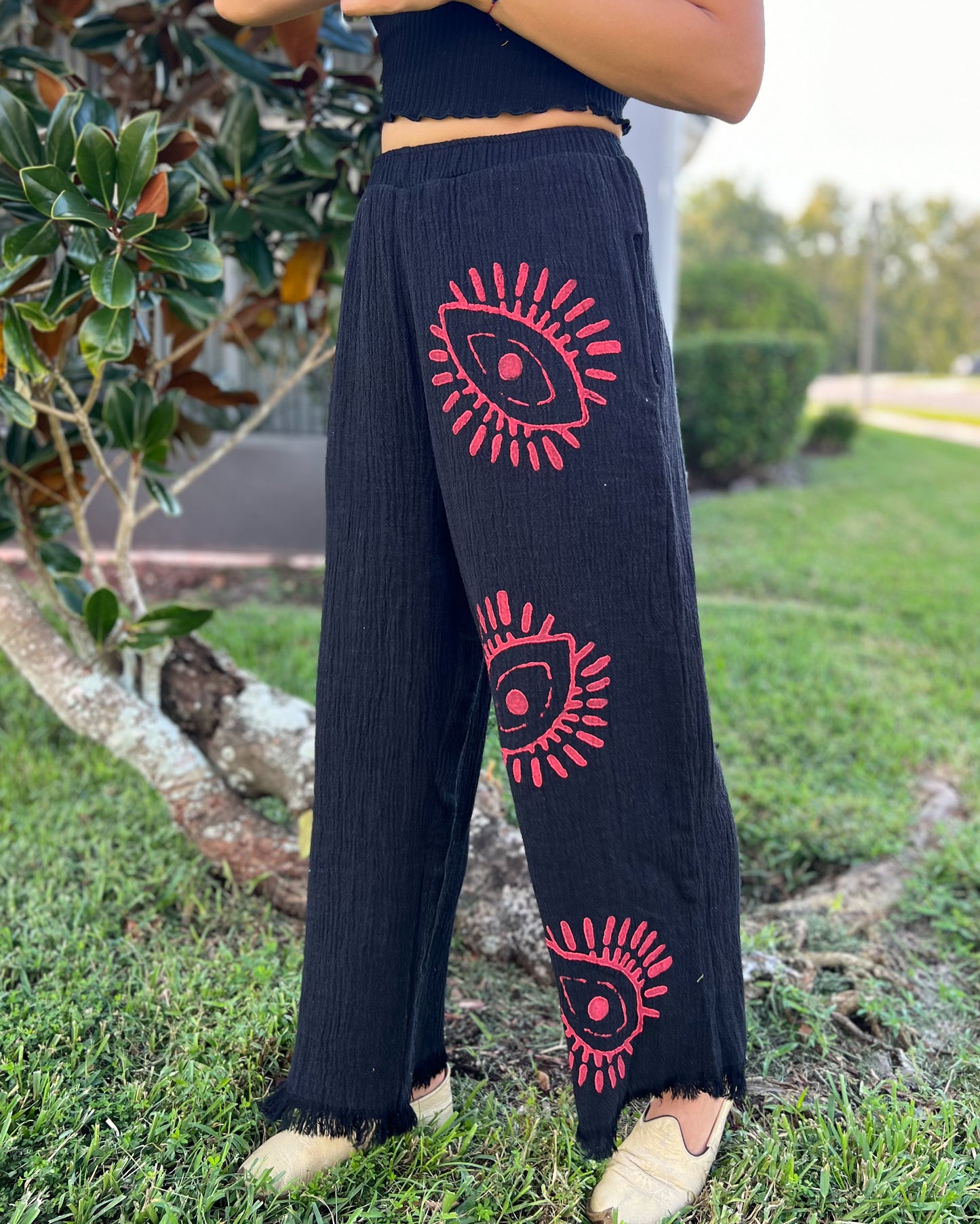 Bohemian Style Pants, Organic Cotton Pants, Meditation Pants