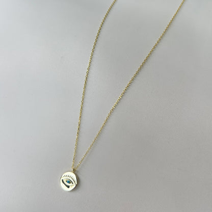 Gold Plated Silver Necklace, Medallion Necklace, Boho Jewelry