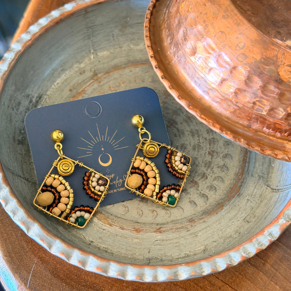 Seed Bead Earrings, Rectangular Earrings, Jewelry for Women