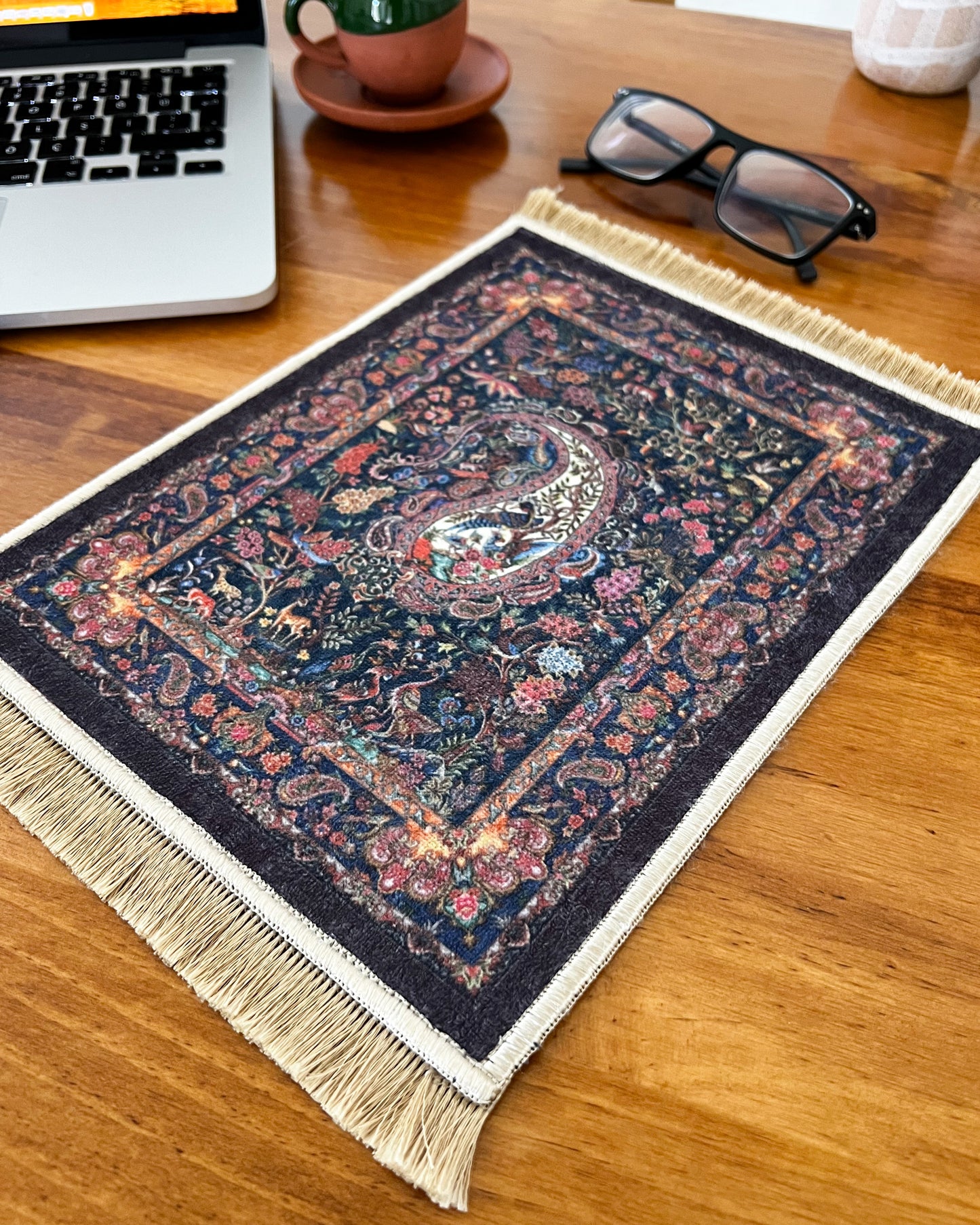 Turkish Miniature Rug, Carpet Mouse Pad, Boho Mouse Pad