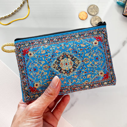 Rug Design Pouch, Boho Coin Purse, Small Pouch