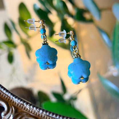 Star Shaped Earring, Turquoise Stone Earring, Handmade Earrings