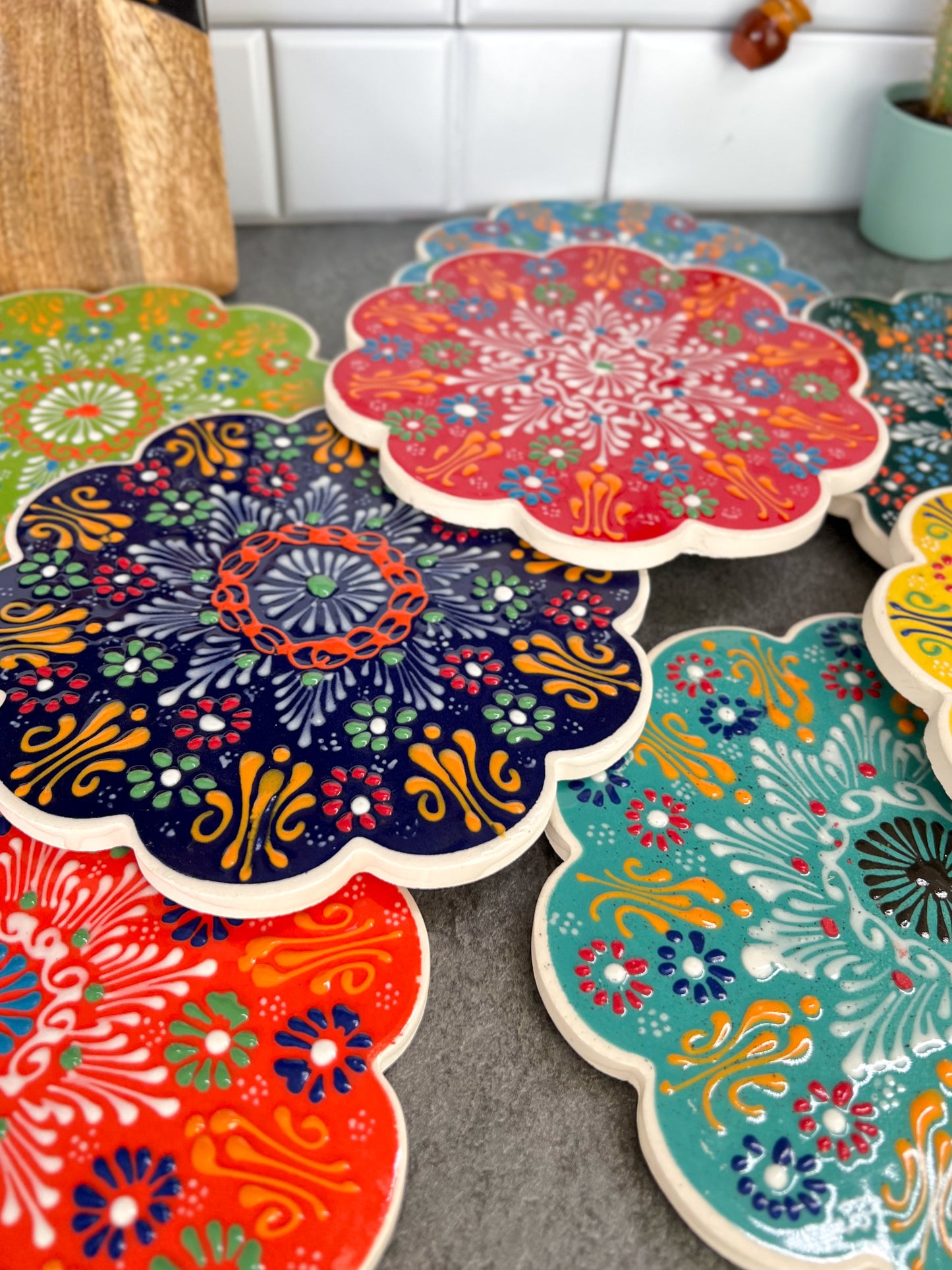 Hand Painted Ceramic Trivet, Cute Kitchen Decor, Kitchen Trivet