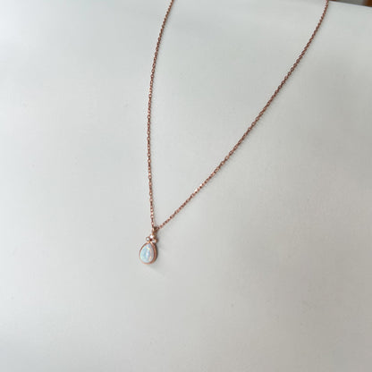Silver Necklace with Stone, Charm Necklace for Women