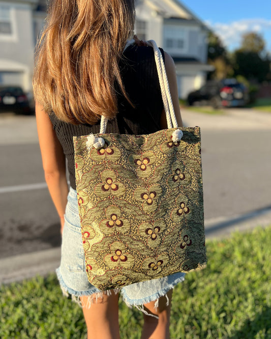 Rug Design Shoulder Bag, Boho Tote Bag for Women