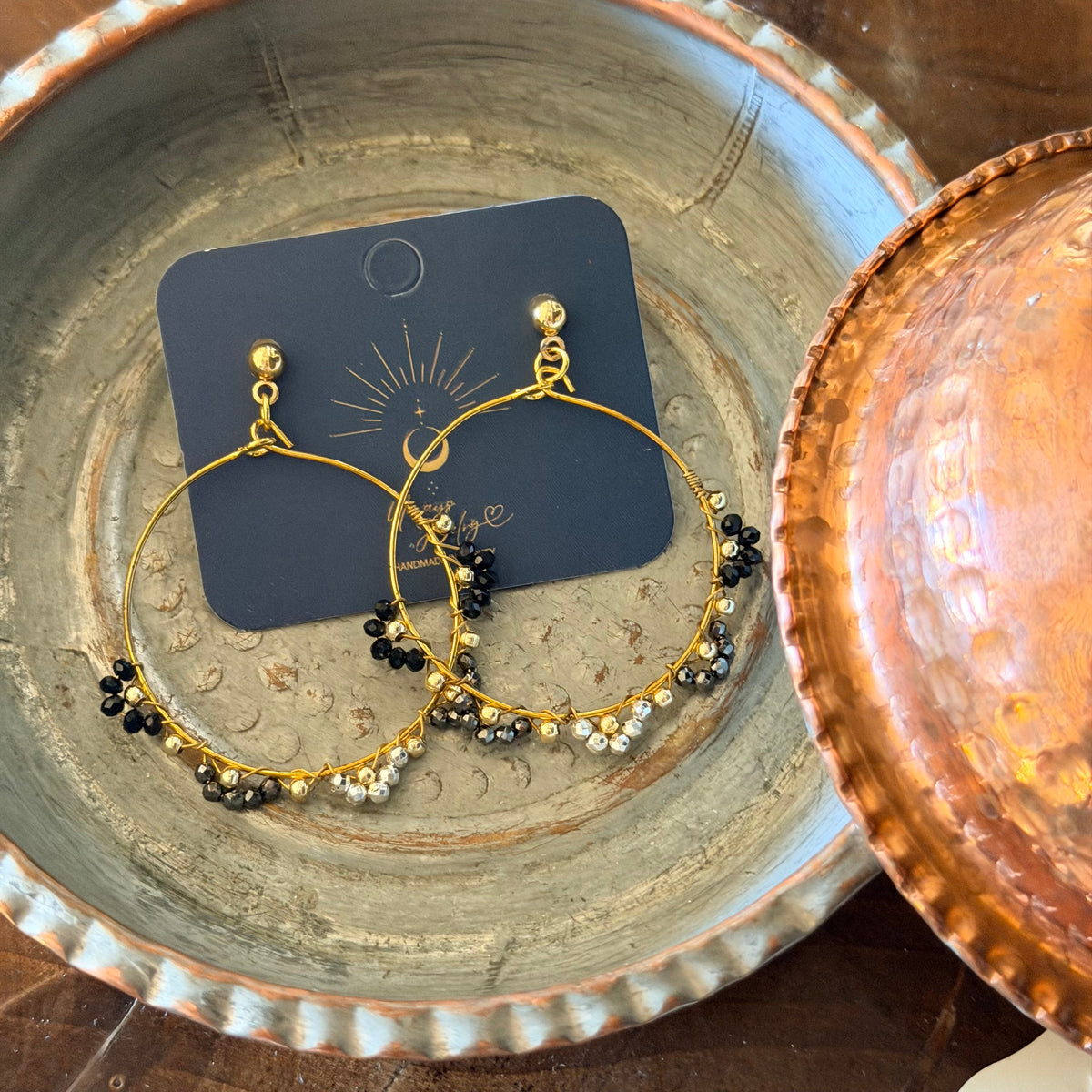 Minimalist Earrings, Hoop Earrings, Beaded Jewelry