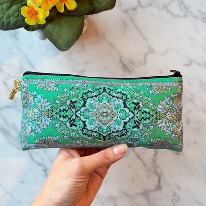 Handmade Zipper Pouch, Boho Coin Purse, Pencil Case