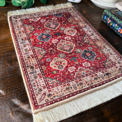 Miniature Turkish Rug, Persian Carpet, Cute Mousepad, Bohemian Display