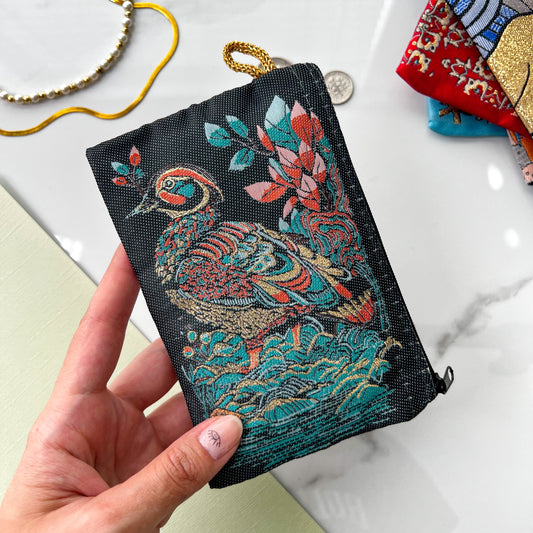 Duck Coin Purse, Art Coin Purse, Handmade Pouch