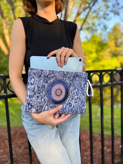 Slim Clutch Bag, Boho Clutch With Wristlet, Handmade Clutch