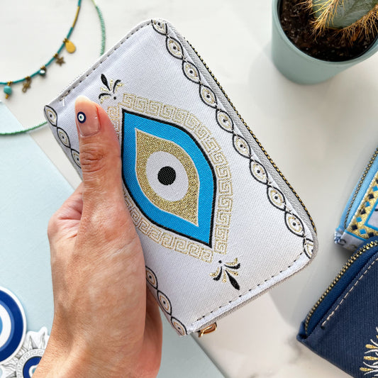 Cute Small Wallet, Boho Coin Purse, Evil Eye Purse