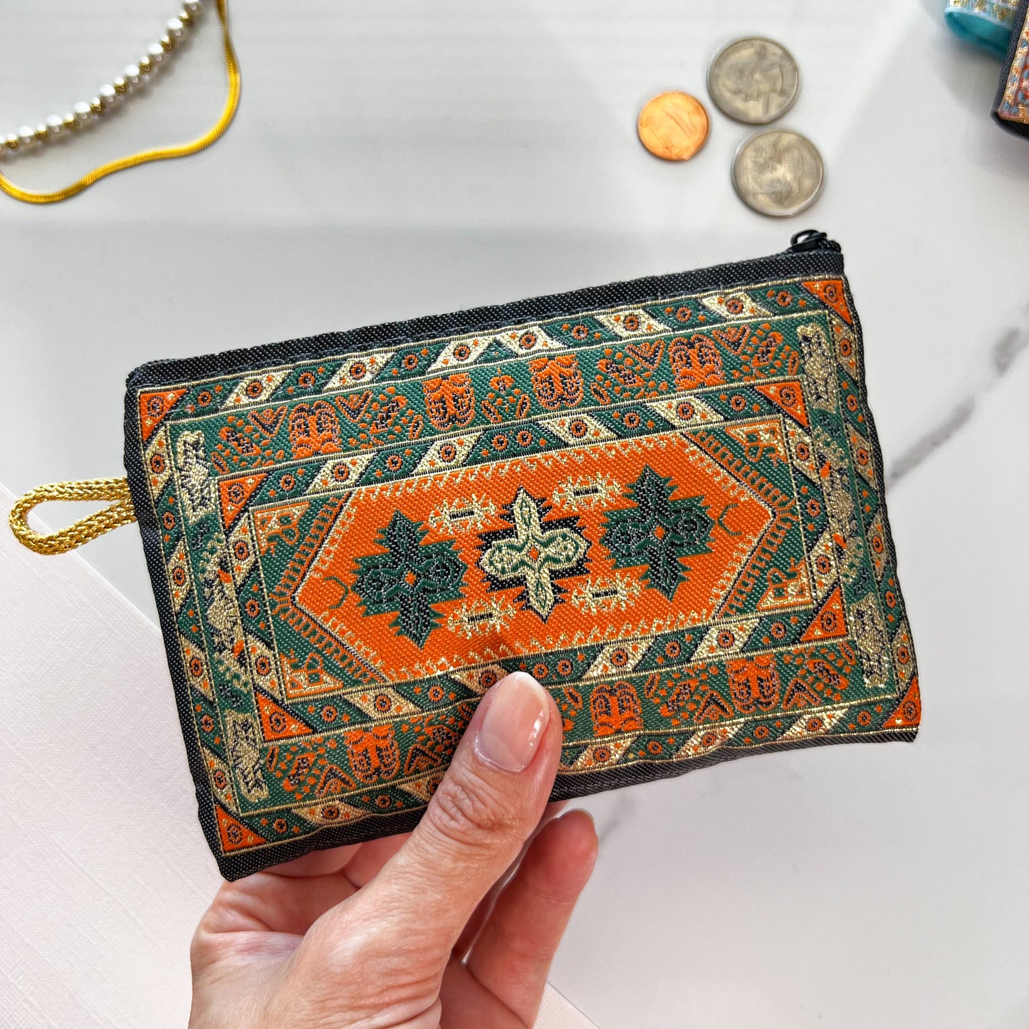 Handmade Zipper Pouch, Coin Purse, Boho Purse