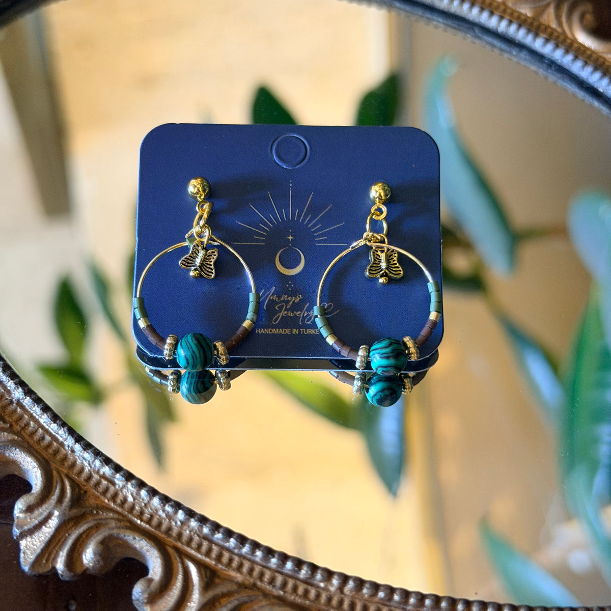 Beaded Earring, Hoop Earrings, Handmade Earrings