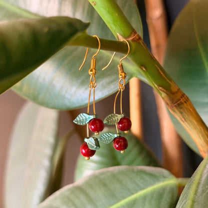 Cherry Earrings, Cute Earrings, Fruit Earrings
