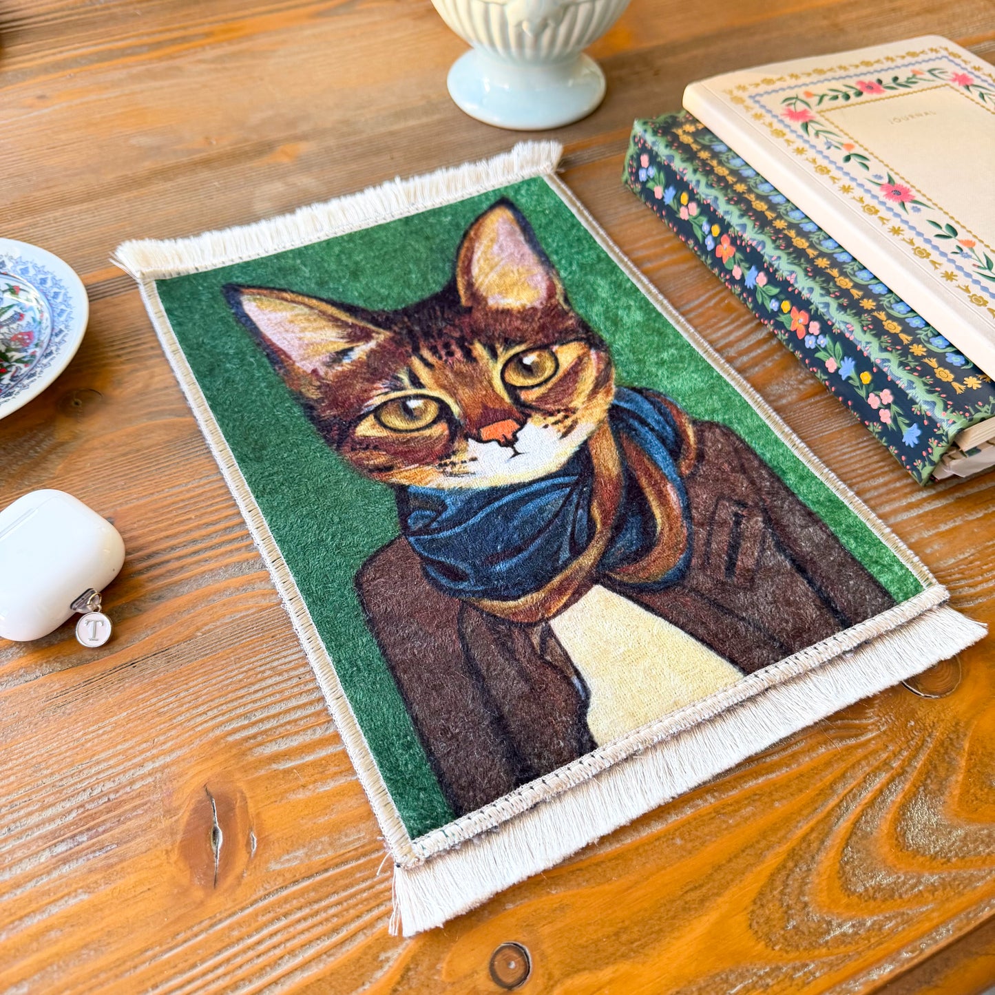 Cute Miniature Rug, Cat Design Gifts, Gift for Animal Lovers
