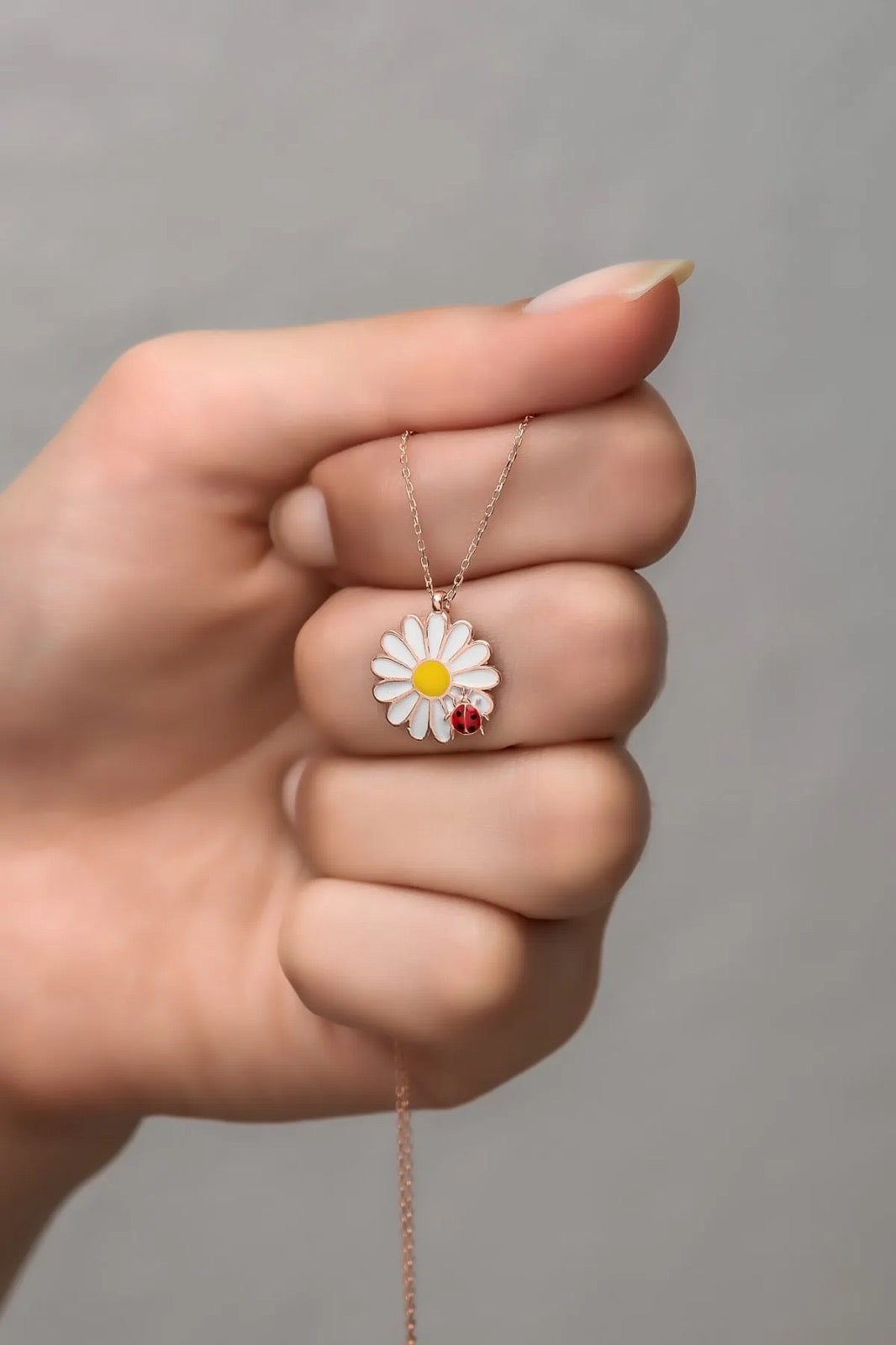 Cute Necklace for Women, Daisy Necklace, Silver Necklace