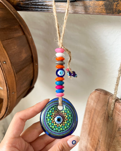 Small Evil Eye Wall Hanging, Colorful Wall Decor