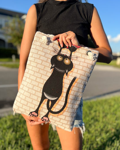 Cat Design Tote Bag, Gift for Cat Moms, Gift for Christmas