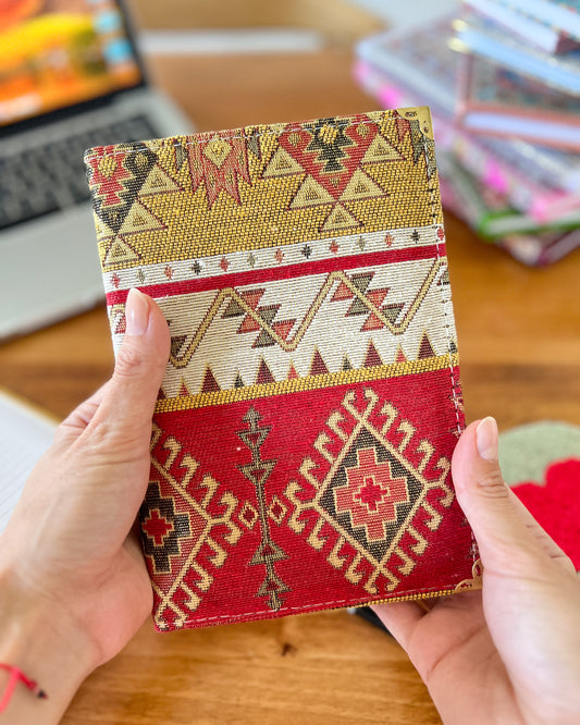 Large Notebook, Boho Handmade Journal in Rug Design