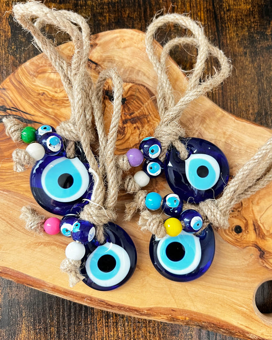 Small Evil Eye Wall Hanging, Boho Home Decor, Evil Eye Wall Hanging