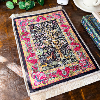 Mini Turkish Rug, Persian Rug Mousepad, Office Decor