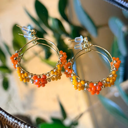 Colorful Earrings, Hoop Earrings, Handmade Jewelry