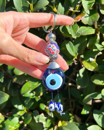 Evil Eye Keychain, Handmade Boho Keychain, Cute Keychain