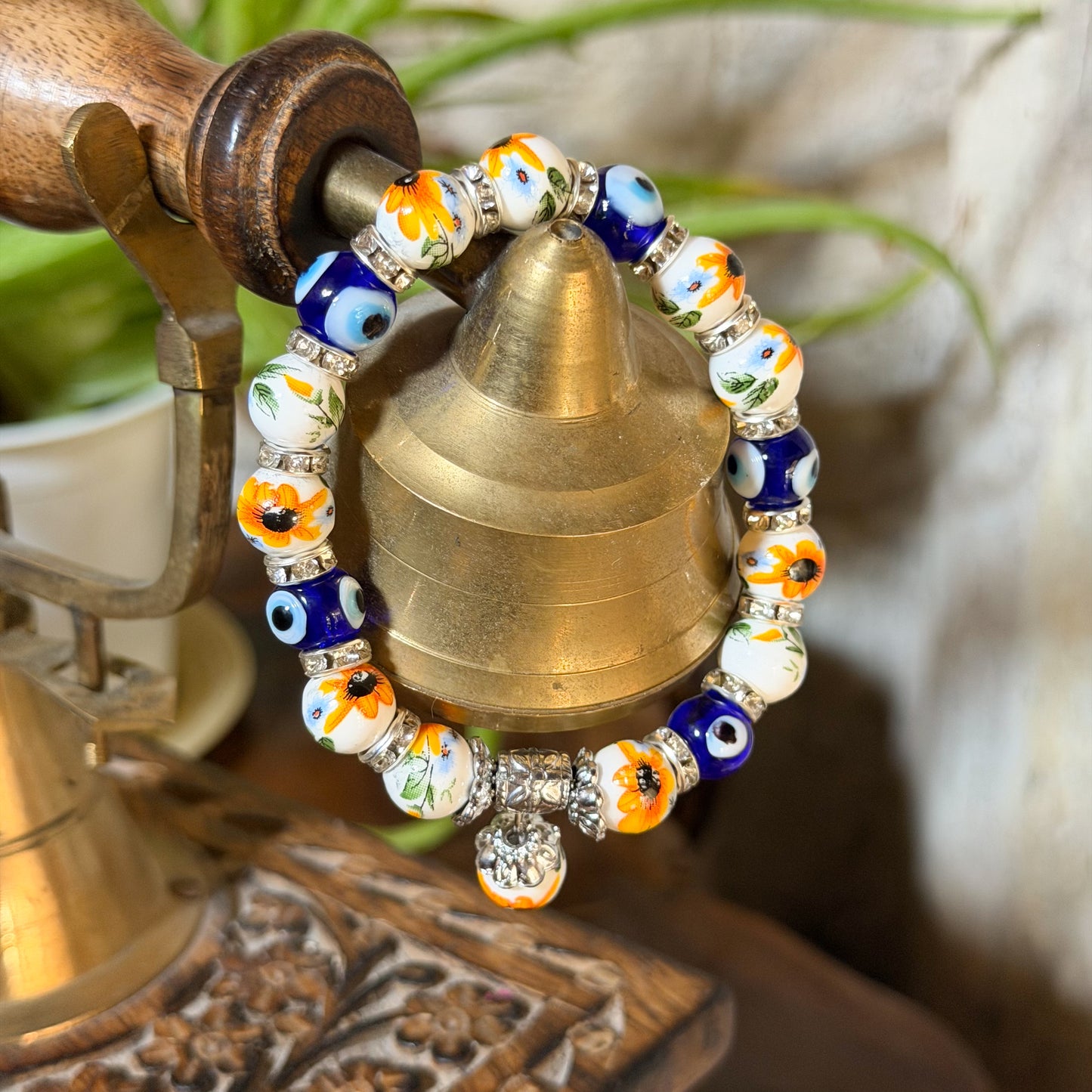 Handmade Bracelet, Glass Beaded Bracelet, Evil Eye Bracelet