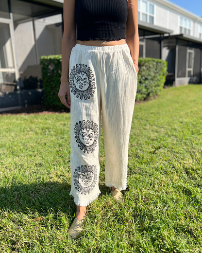 Soft %100 Cotton Pants, Bohemian Style Clothing,