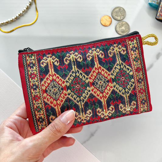 Rug Design Pouch, Boho Coin Purse