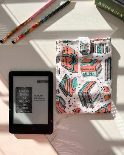 Fabric Book Cover, Padded Kindle Sleeve, Gift for Booklovers