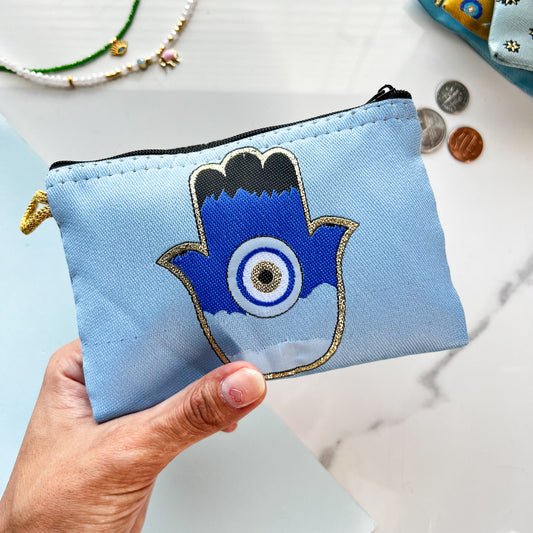 Hamsa Hand Coin Purse, Evil Eye Favors, Evil Eye Design