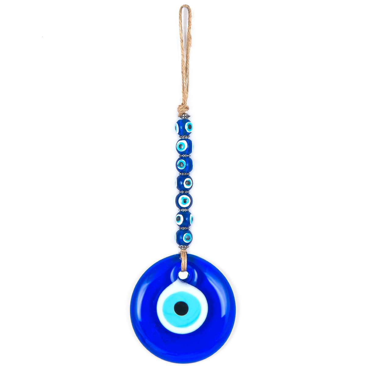 Evil Eye Wall Decor, Glass Evil Eye with Bead, Boho Wall Art