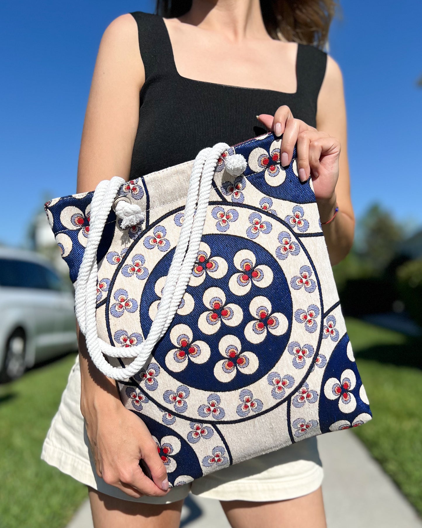 Shoulder Bag for Women, Beach Bag, Floral Bag