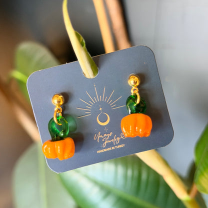 Pumpkin Earrings, Halloween Jewelry, Cute Jewelry