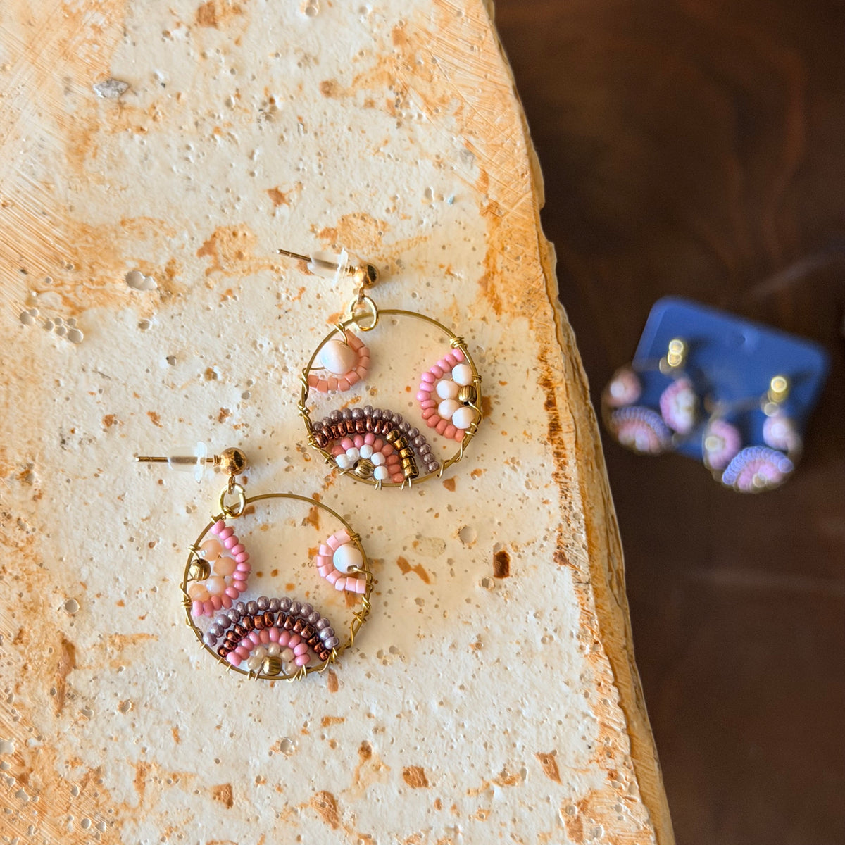 Pink Handmade Earrings, Beaded Jewelry, Cute Jewelry
