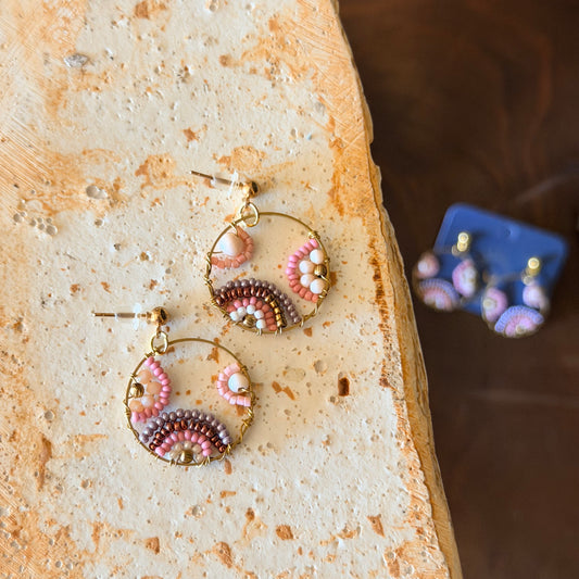 Pink Handmade Earrings, Beaded Jewelry, Cute Jewelry