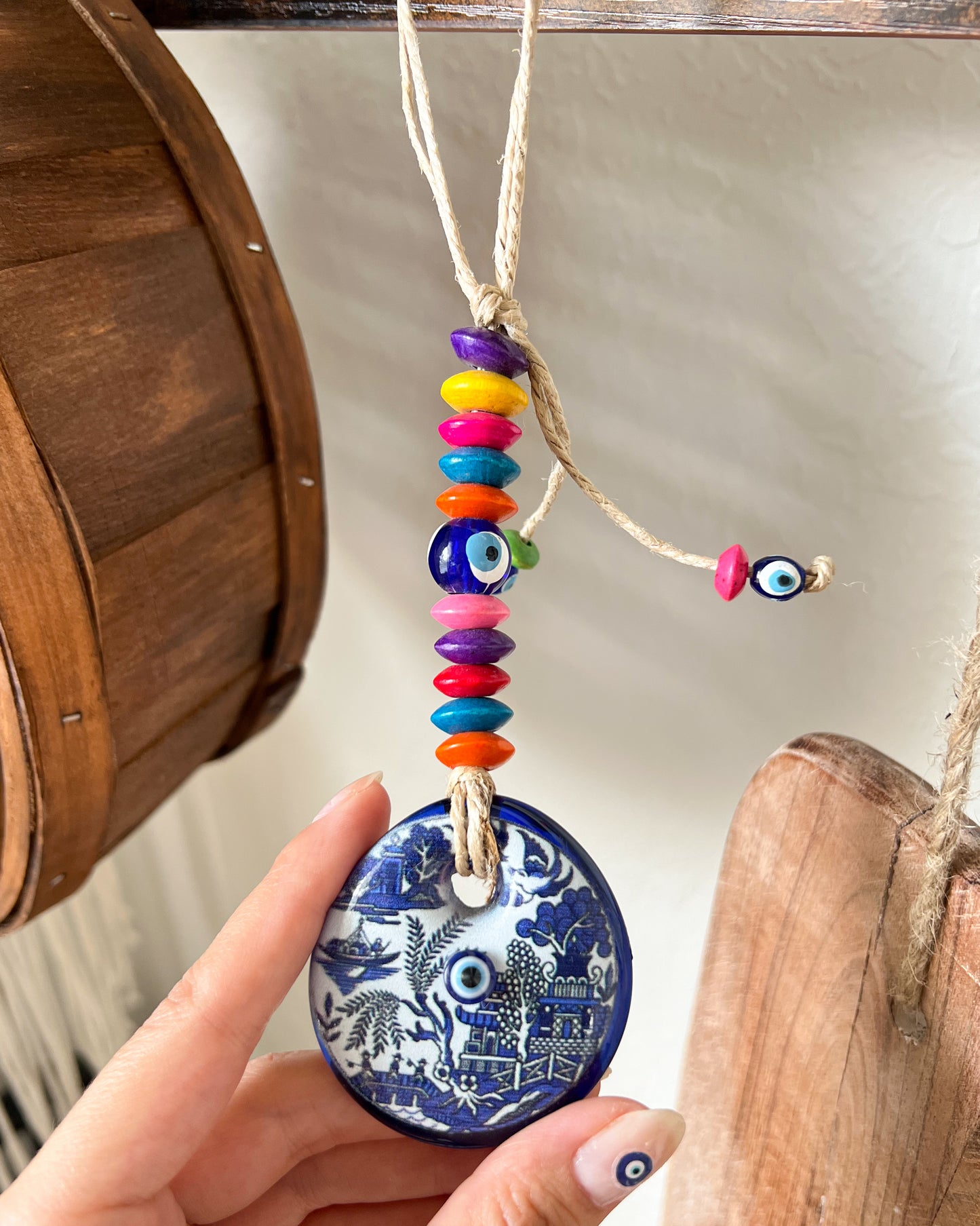 Small Evil Eye Wall Hanging, Colorful Wall Decor