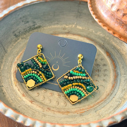 Beaded Earrings, Handmade Earrings, Bohemian Jewelry