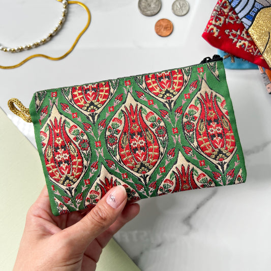 Tulip Coin Purse, Floral Coin Purse, Handmade Pouch