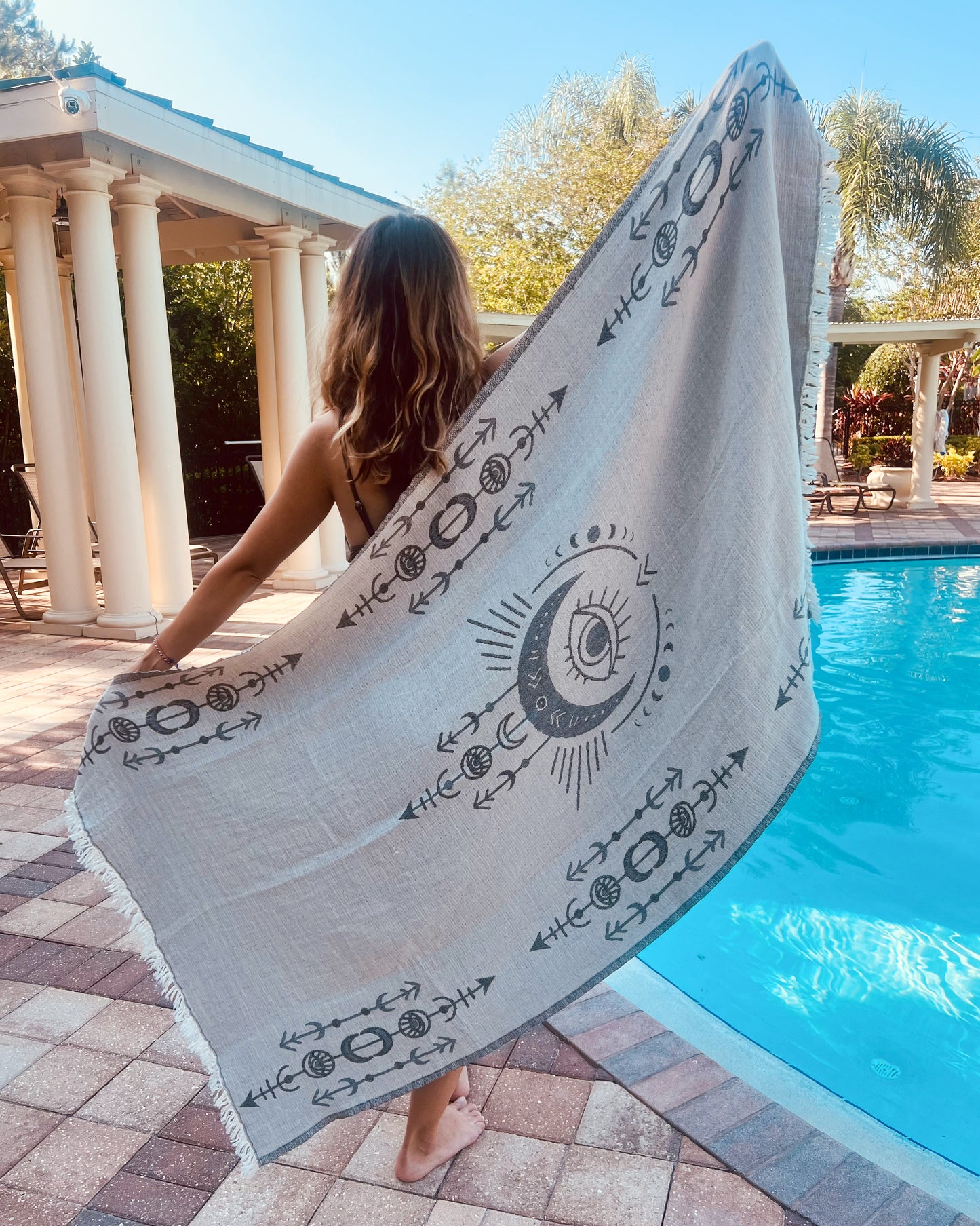 Turkish Cotton Throw, Small Blanket, Yoga Towel, Beach Towel