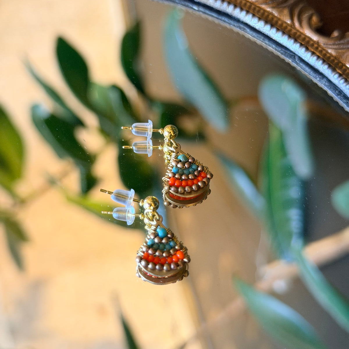 Wire-woven Earrings, Handmade Jewelry, Colorful Earrings