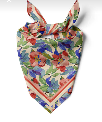 Square Scarf, Soft Bandana, Floral Scarf