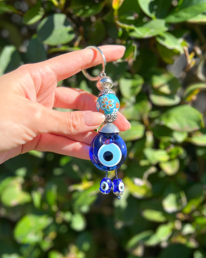 Evil Eye Keychain, Handmade Boho Keychain, Cute Keychain