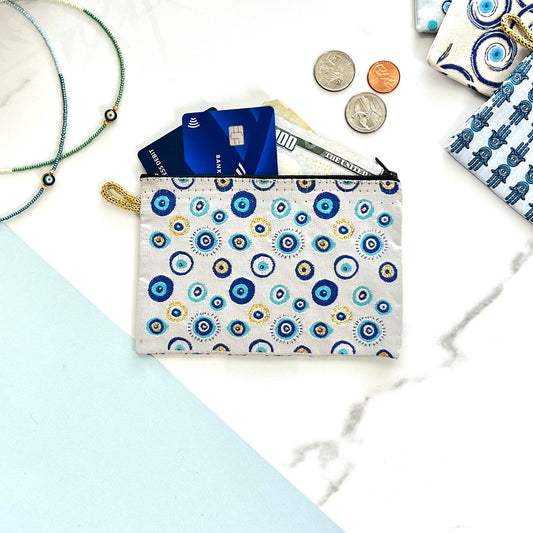 Boho Coin Purse, Fabric Coin Purse, Evil Eye Favors