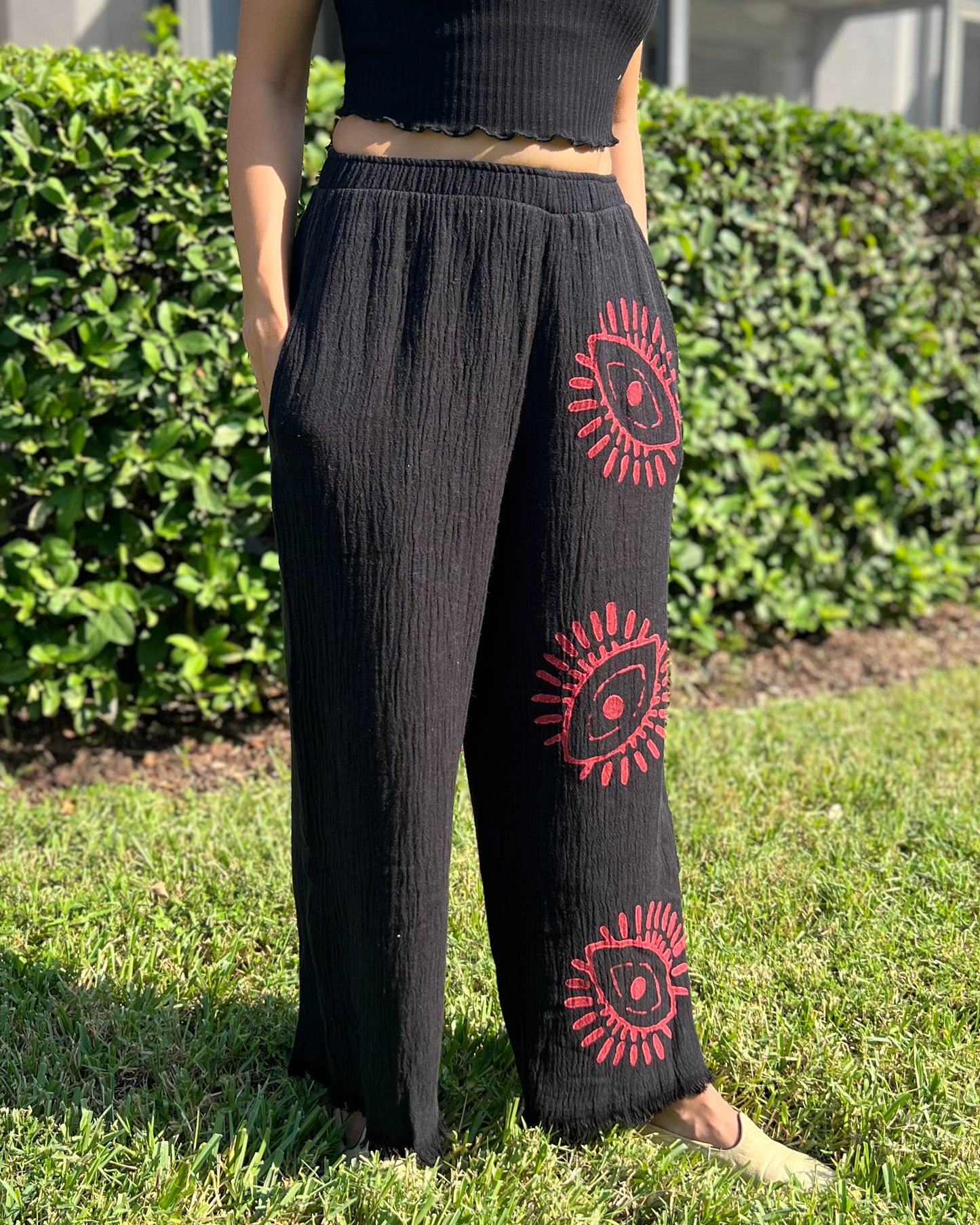 Bohemian Style Pants, Organic Cotton Pants, Meditation Pants