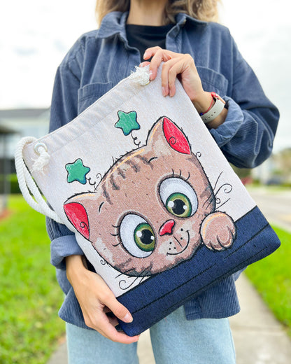 Woven Fabric Bag, Boho Tote Bag