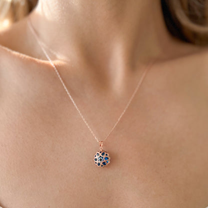 Rose Gold Plated 925 Silver Necklace, Evil Eye Necklace